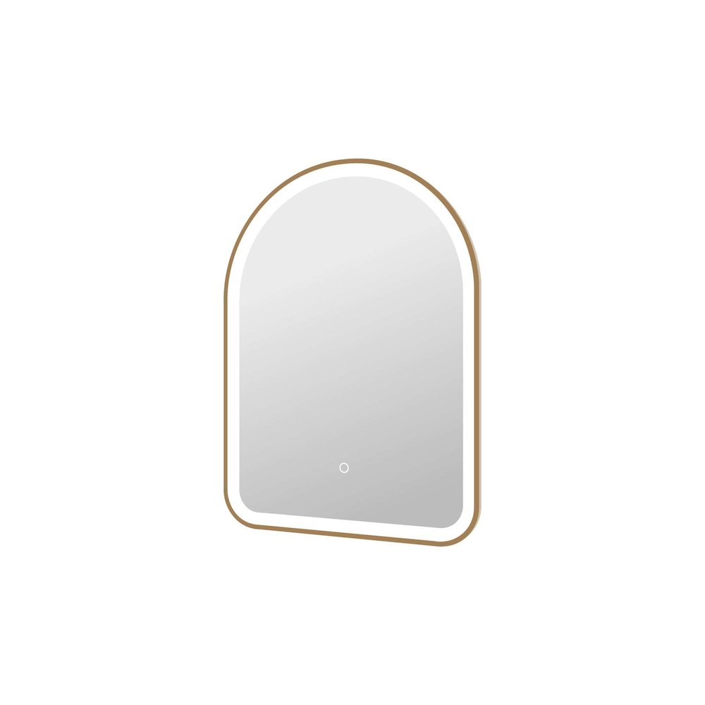 30 Inch Arch LED Front and Backlit Wall Mirror in Satin Gold