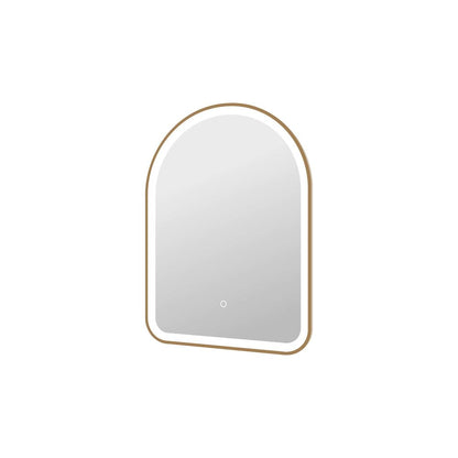 30 Inch Arch LED Front and Backlit Wall Mirror in Satin Gold