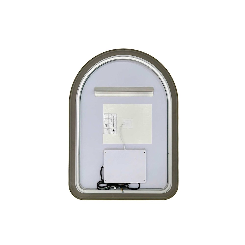 30 Inch Arch LED Front and Backlit Wall Mirror in Satin Gold