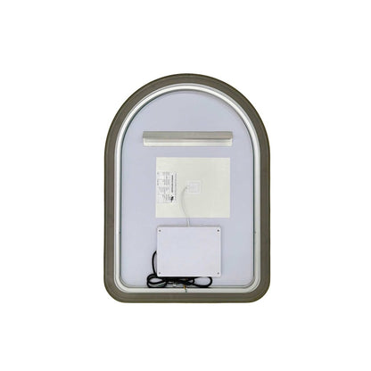 30 Inch Arch LED Front and Backlit Wall Mirror in Satin Gold