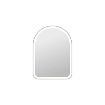 30 Inch Arch LED Front and Backlit Wall Mirror in Silver