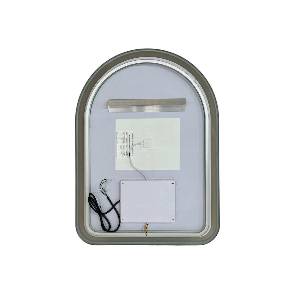 30 Inch Arch LED Front and Backlit Wall Mirror in Silver