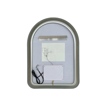 30 Inch Arch LED Front and Backlit Wall Mirror in Silver