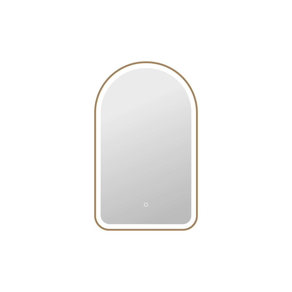 36 Inch Arch LED Front and Backlit Wall Mirror in Satin Gold