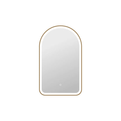 36 Inch Arch LED Front and Backlit Wall Mirror in Satin Gold