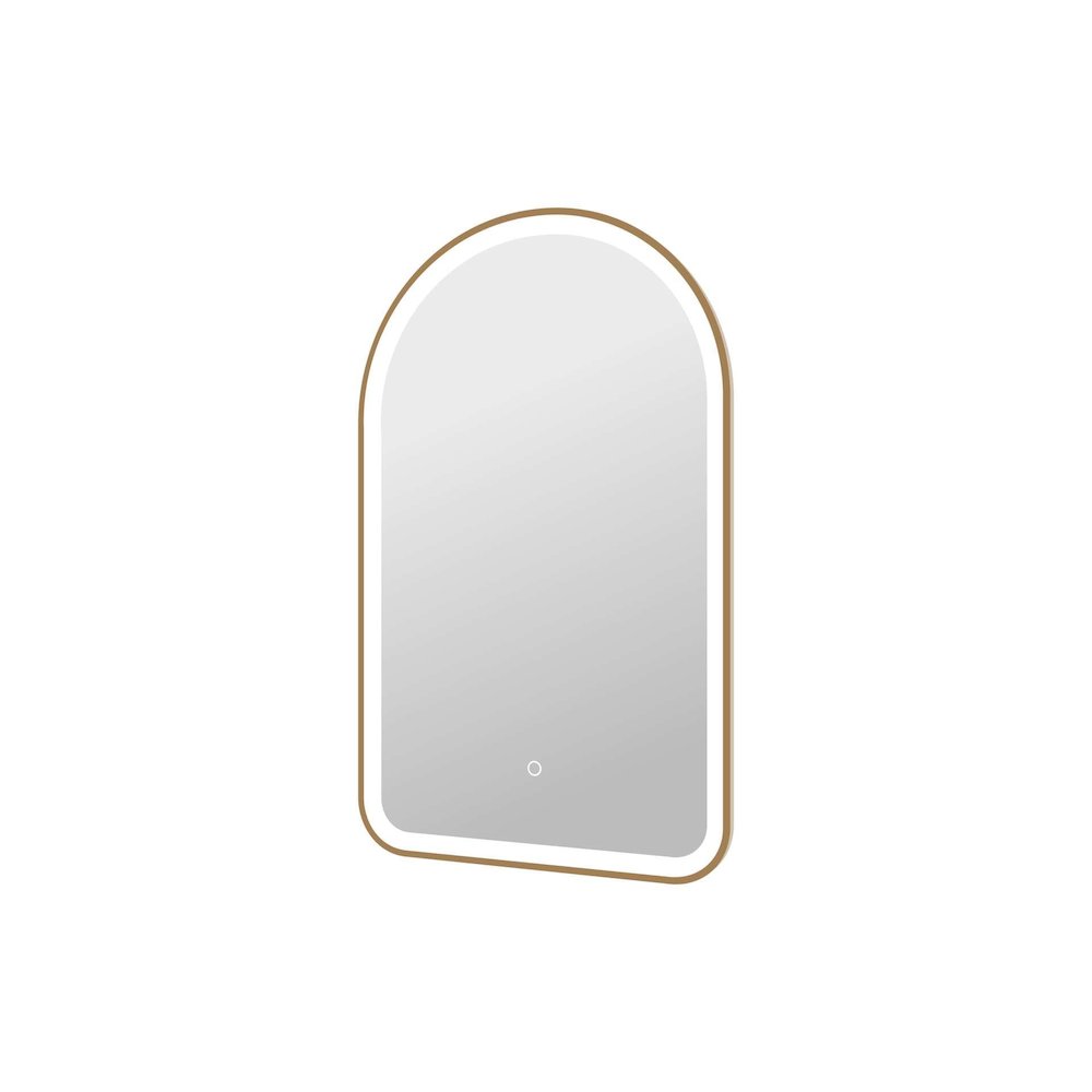 36 Inch Arch LED Front and Backlit Wall Mirror in Satin Gold