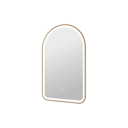 36 Inch Arch LED Front and Backlit Wall Mirror in Satin Gold