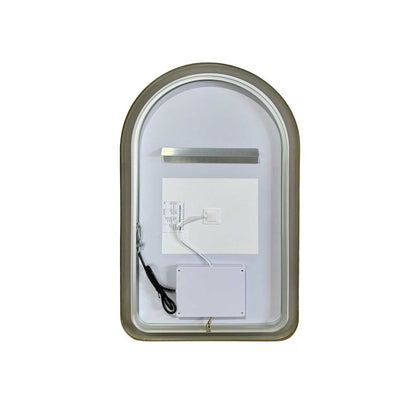 36 Inch Arch LED Front and Backlit Wall Mirror in Satin Gold
