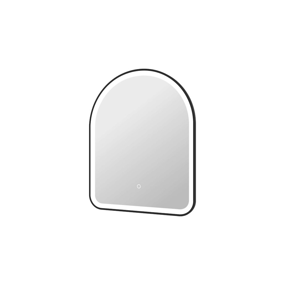 30 Inch Arch LED Front and Backlit Wall Mirror in Black