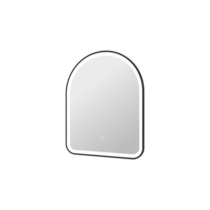 30 Inch Arch LED Front and Backlit Wall Mirror in Black