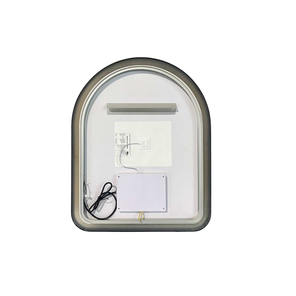 30 Inch Arch LED Front and Backlit Wall Mirror in Black