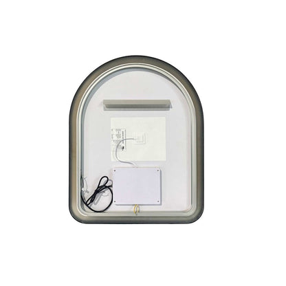 30 Inch Arch LED Front and Backlit Wall Mirror in Black