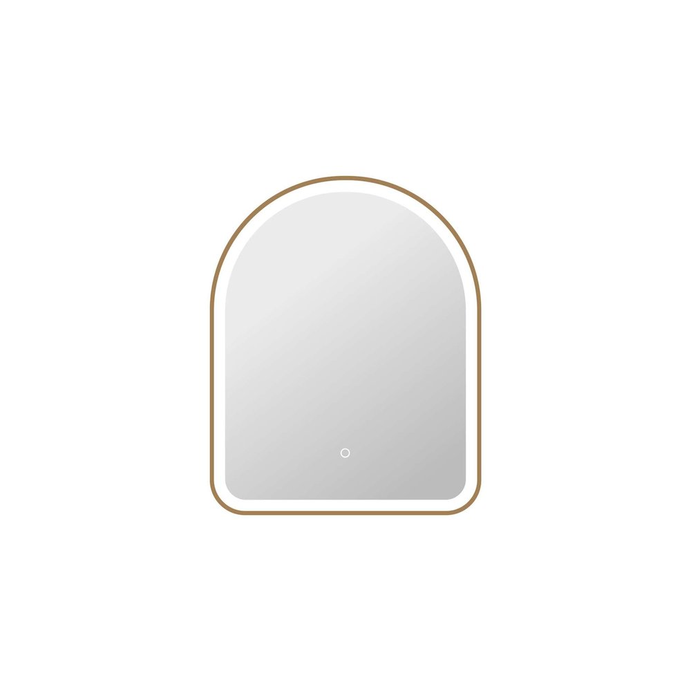 30 Inch Arch LED Front and Backlit Wall Mirror in Satin Gold