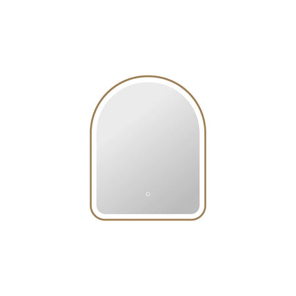 30 Inch Arch LED Front and Backlit Wall Mirror in Satin Gold