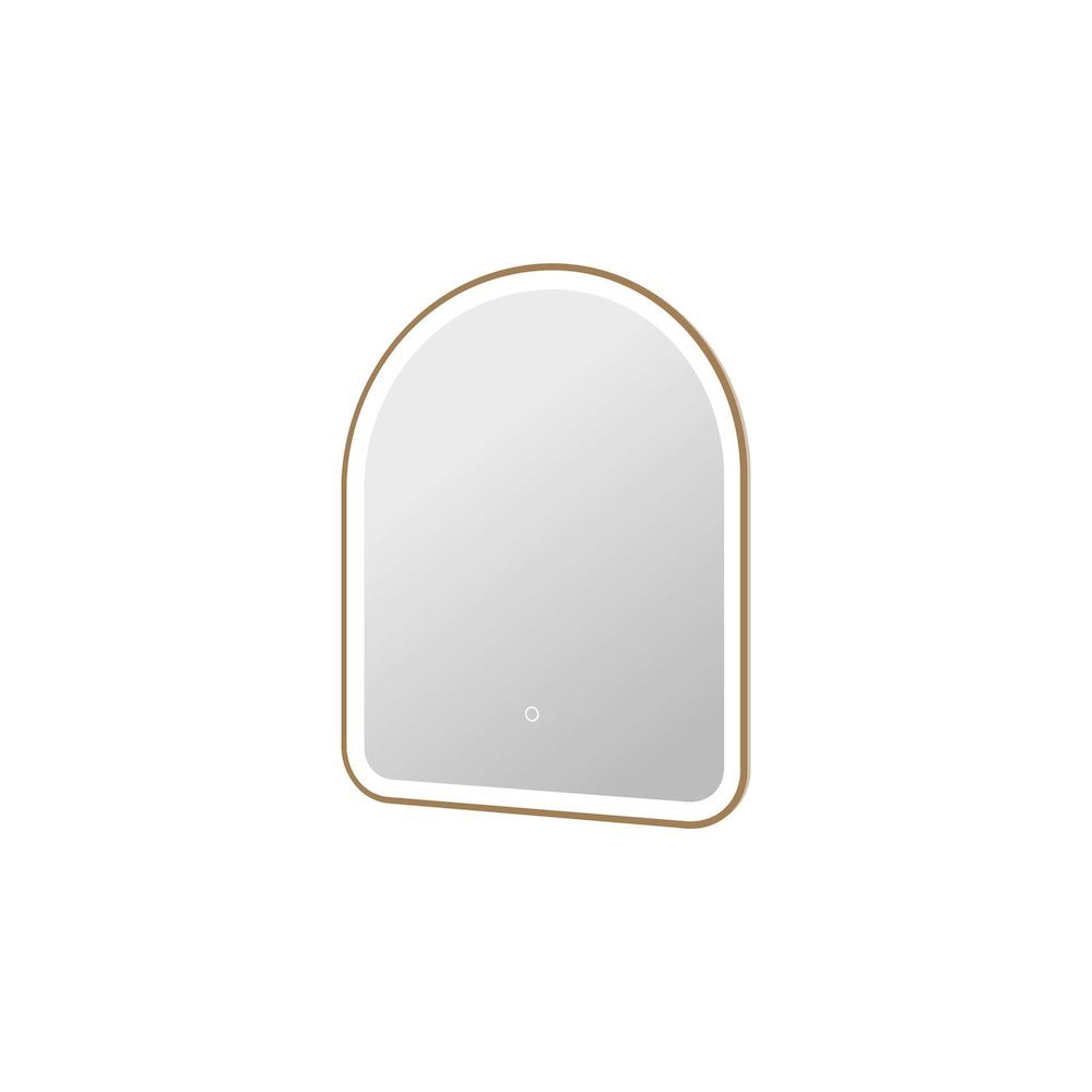 30 Inch Arch LED Front and Backlit Wall Mirror in Satin Gold