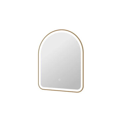 30 Inch Arch LED Front and Backlit Wall Mirror in Satin Gold