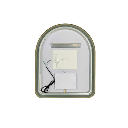 30 Inch Arch LED Front and Backlit Wall Mirror in Satin Gold