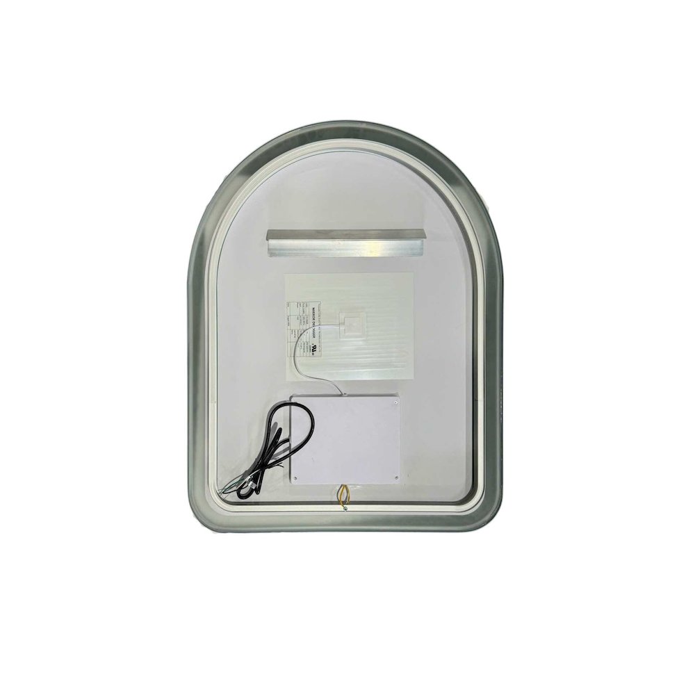 30 Inch Arch LED Front and Backlit Wall Mirror in Silver