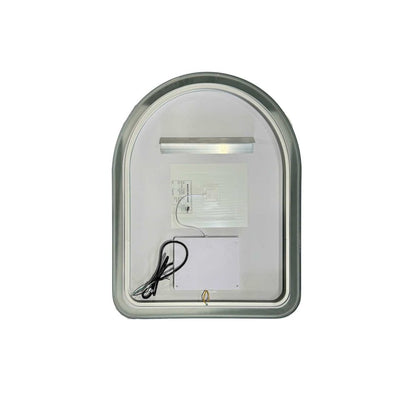 30 Inch Arch LED Front and Backlit Wall Mirror in Silver