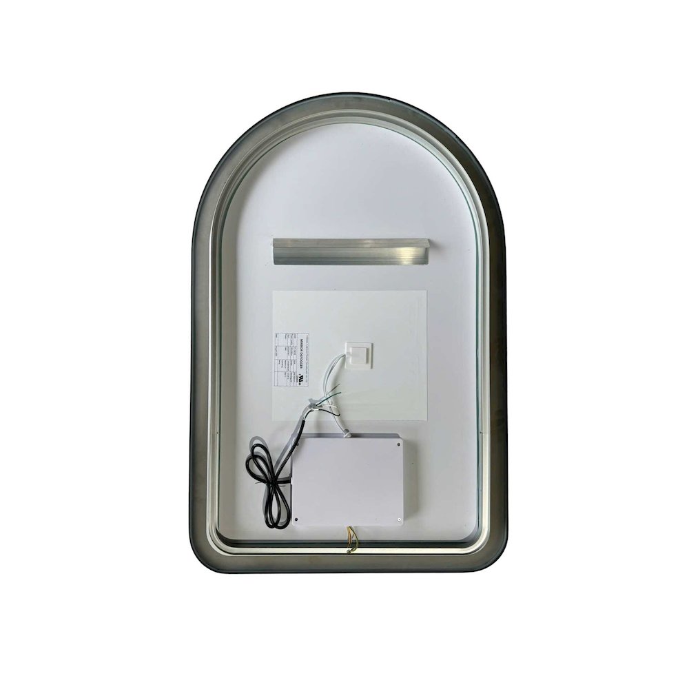 36 Inch Arch LED Front and Backlit Wall Mirror in Black