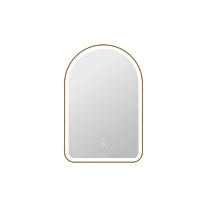 36 Inch Arch LED Front and Backlit Wall Mirror in Satin Gold