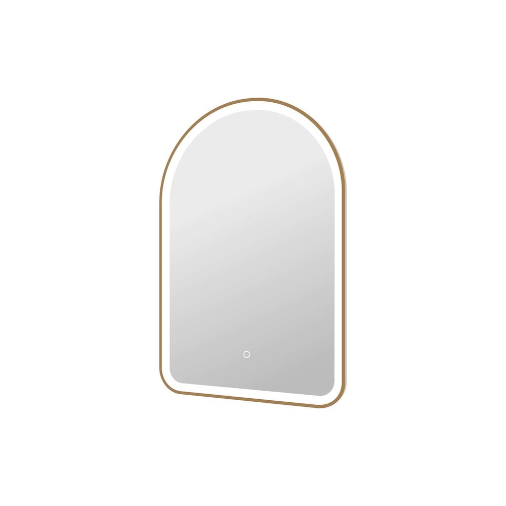 36 Inch Arch LED Front and Backlit Wall Mirror in Satin Gold