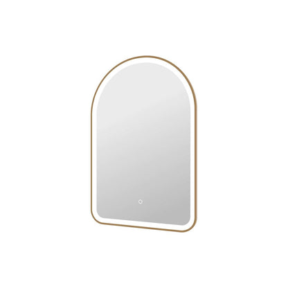 36 Inch Arch LED Front and Backlit Wall Mirror in Satin Gold