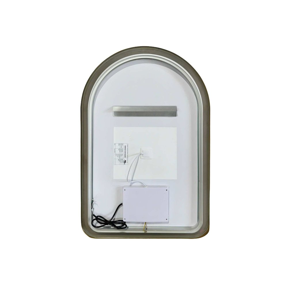 36 Inch Arch LED Front and Backlit Wall Mirror in Satin Gold