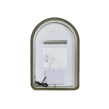 36 Inch Arch LED Front and Backlit Wall Mirror in Satin Gold