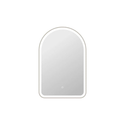 36 Inch Arch LED Front and Backlit Wall Mirror in Silver