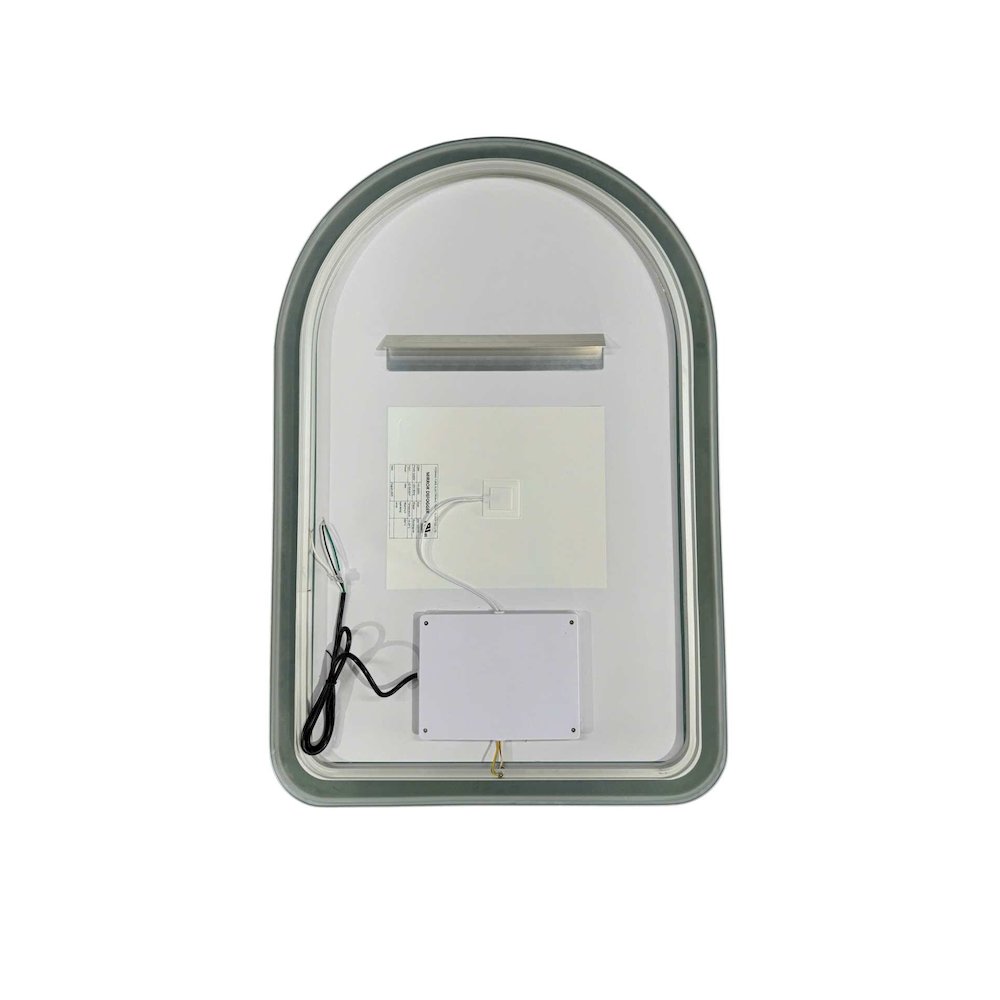 36 Inch Arch LED Front and Backlit Wall Mirror in Silver