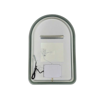 36 Inch Arch LED Front and Backlit Wall Mirror in Silver