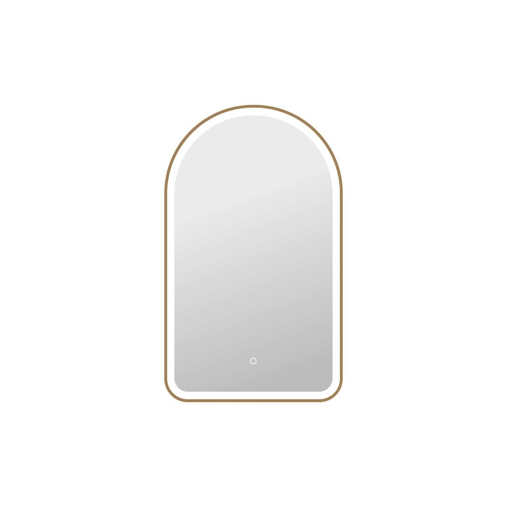 40 Inch Arch LED Front and Backlit Wall Mirror in Satin Gold