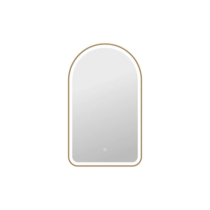 40 Inch Arch LED Front and Backlit Wall Mirror in Satin Gold