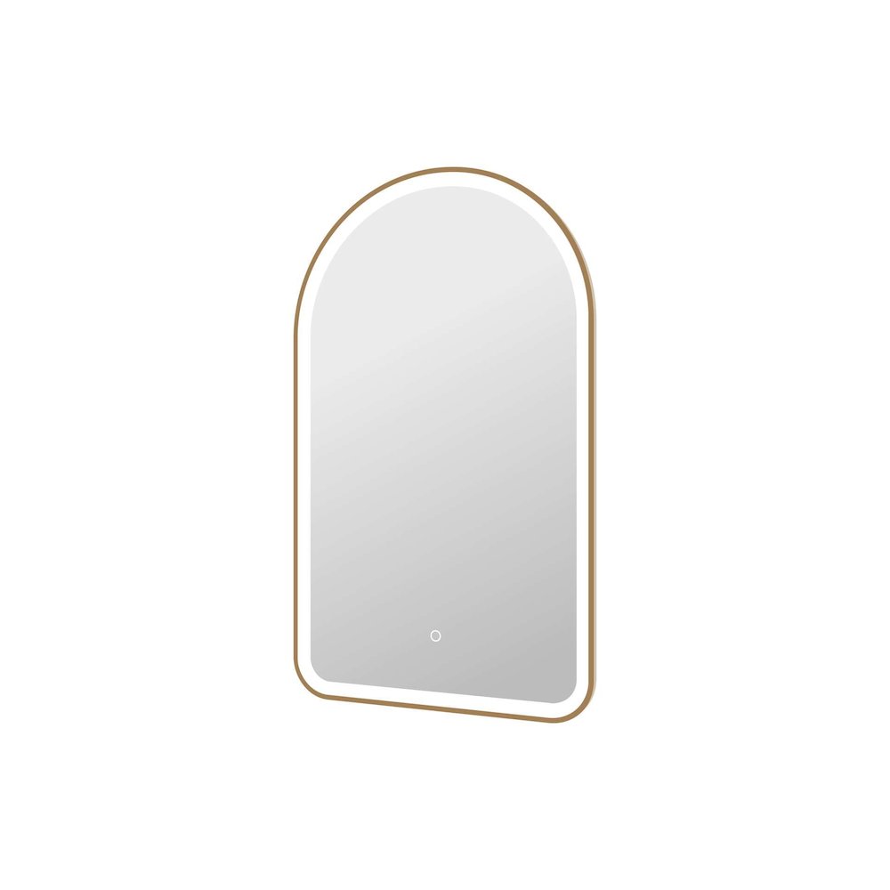40 Inch Arch LED Front and Backlit Wall Mirror in Satin Gold