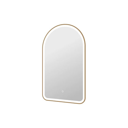 40 Inch Arch LED Front and Backlit Wall Mirror in Satin Gold