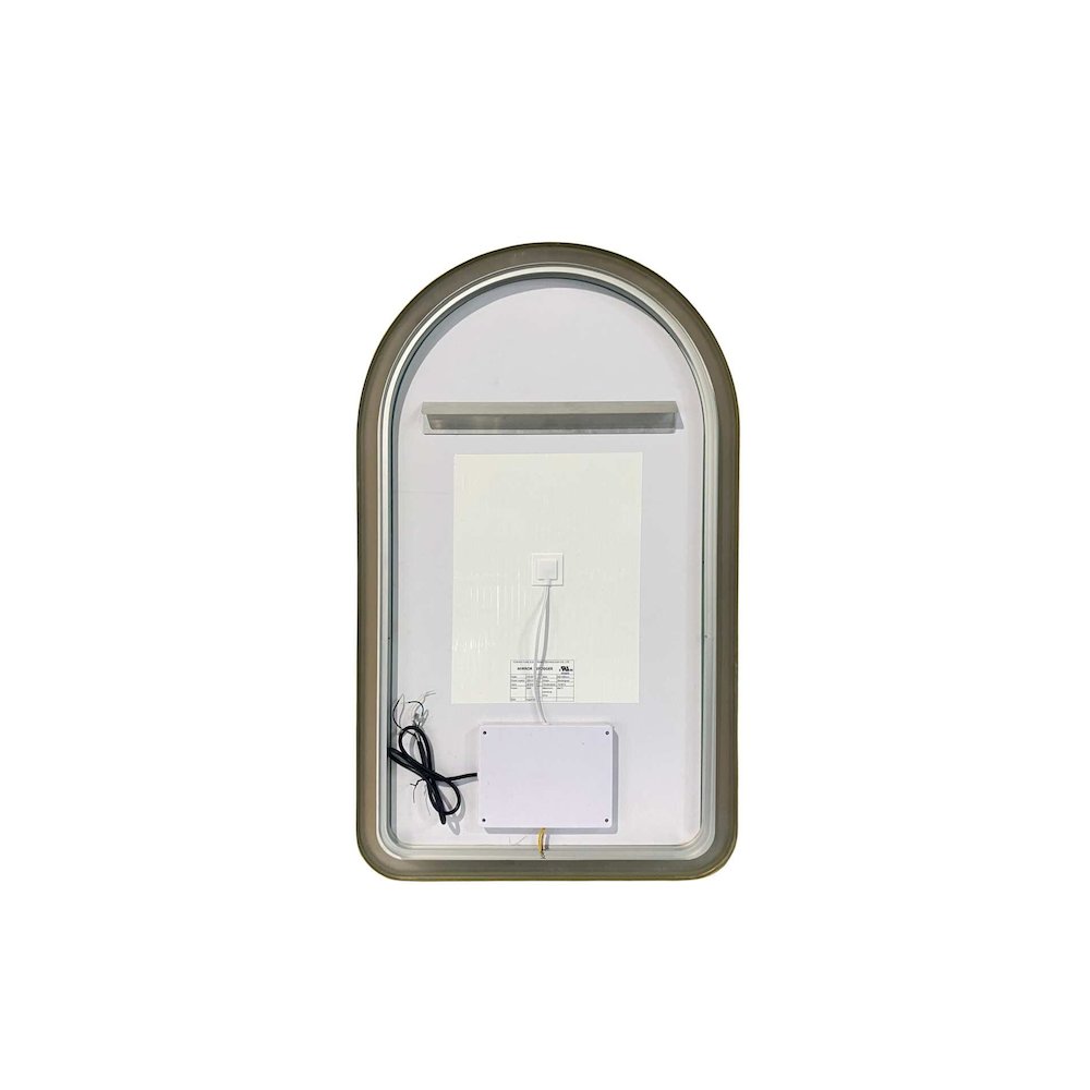 40 Inch Arch LED Front and Backlit Wall Mirror in Satin Gold