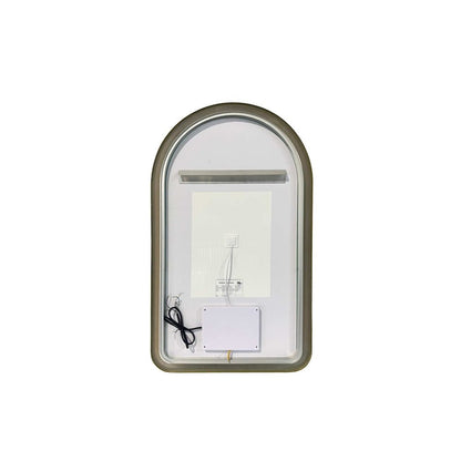 40 Inch Arch LED Front and Backlit Wall Mirror in Satin Gold
