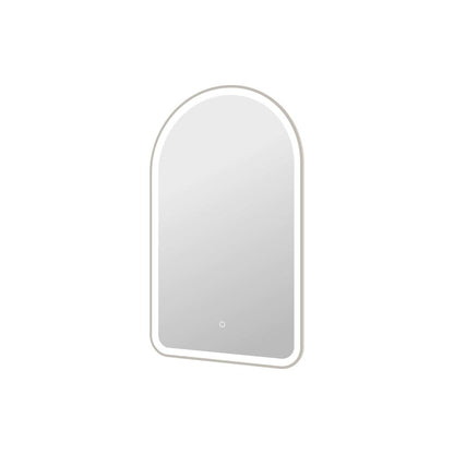 40 Inch Arch LED Front and Backlit Wall Mirror in Silver
