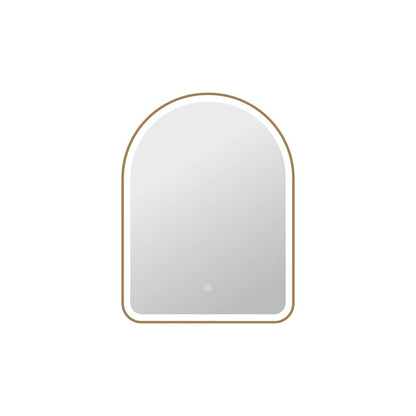 36 Inch Arch LED Front and Backlit Wall Mirror in Satin Gold