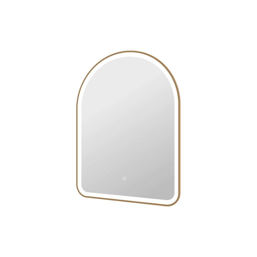 36 Inch Arch LED Front and Backlit Wall Mirror in Satin Gold