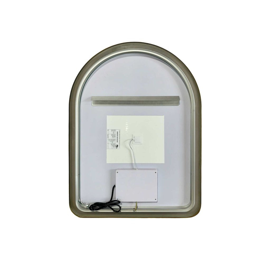 36 Inch Arch LED Front and Backlit Wall Mirror in Satin Gold