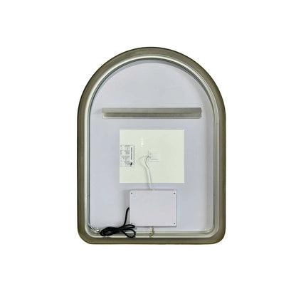 36 Inch Arch LED Front and Backlit Wall Mirror in Satin Gold