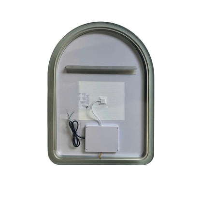 36 Inch Arch LED Front and Backlit Wall Mirror in Silver