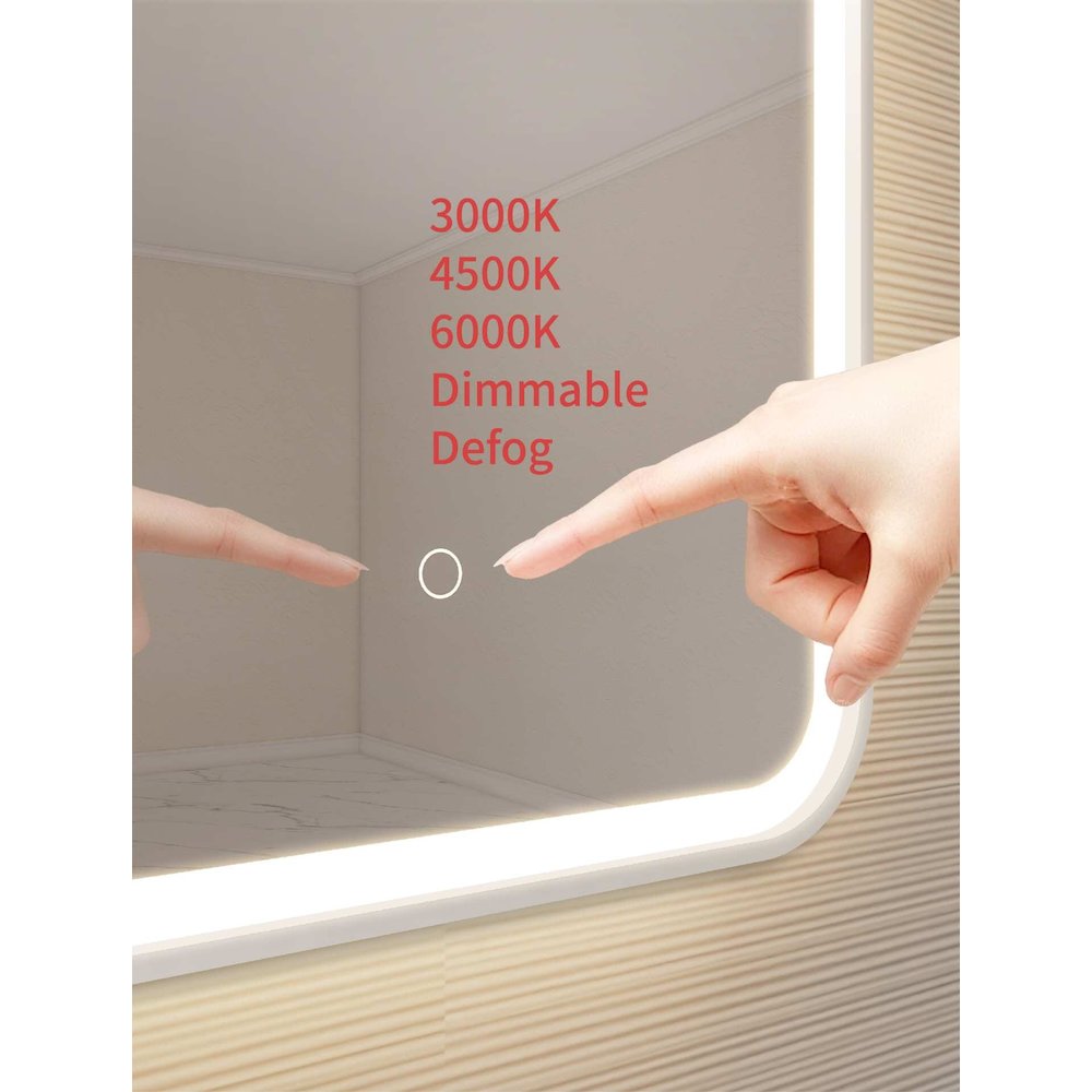 36 Inch Arch LED Front and Backlit Wall Mirror in Silver