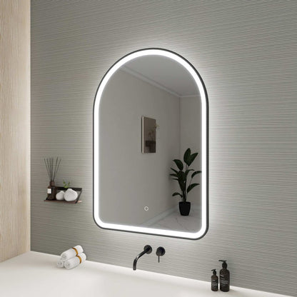 40 Inch Arch LED Front and Backlit Wall Mirror in Black