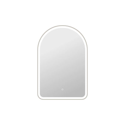 40 Inch Arch LED Front and Backlit Wall Mirror in Silver