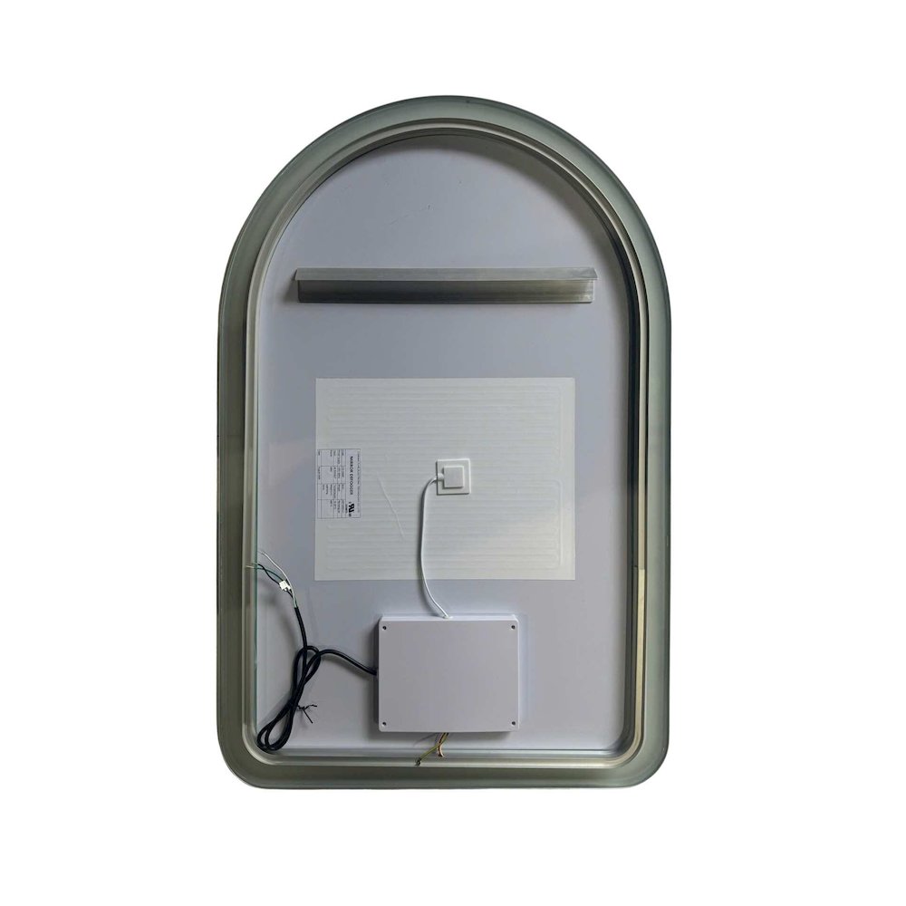 40 Inch Arch LED Front and Backlit Wall Mirror in Silver