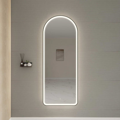 72 Inch Arch LED Front and Backlit Wall Mirror in Black