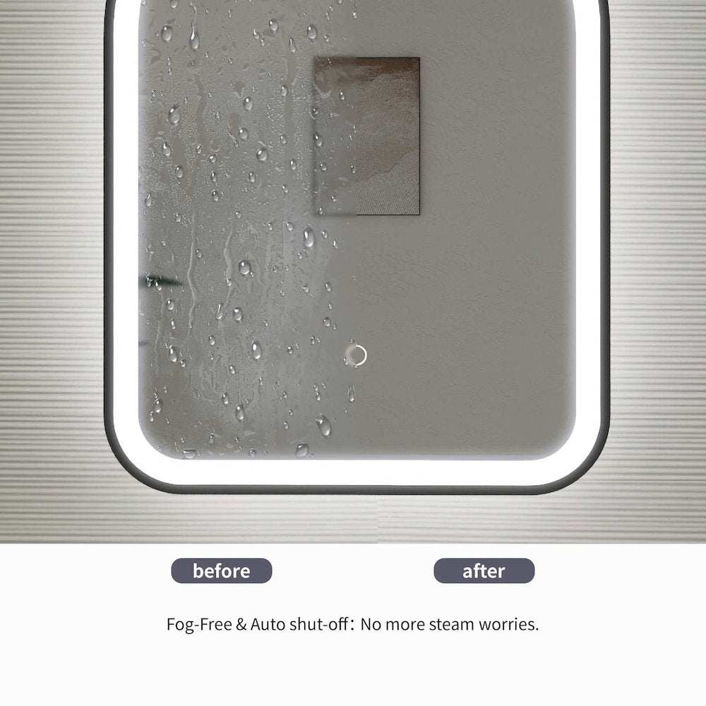 72 Inch Arch LED Front and Backlit Wall Mirror in Black